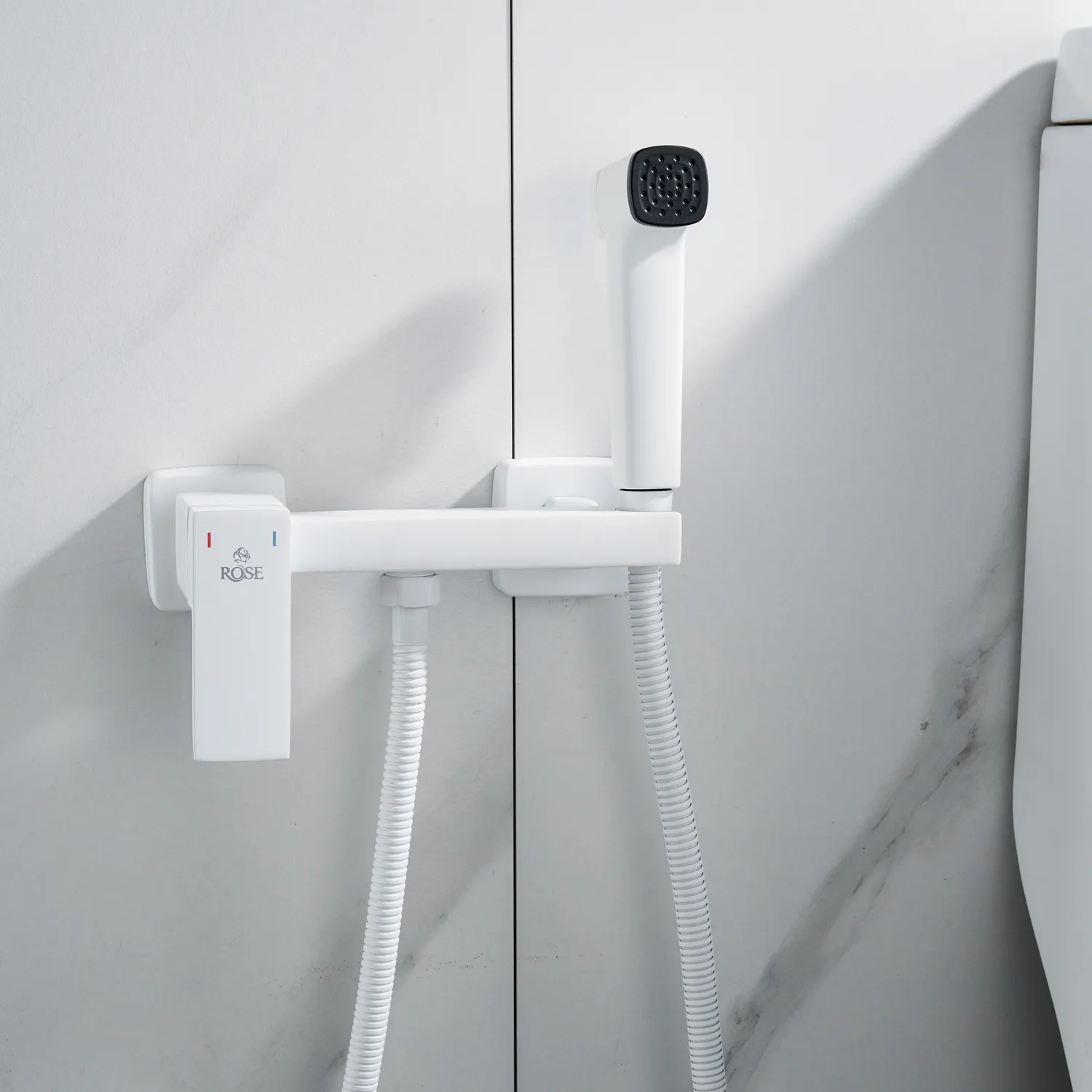 Гигиенический душ со смесителем Rose R2805C-1, белый