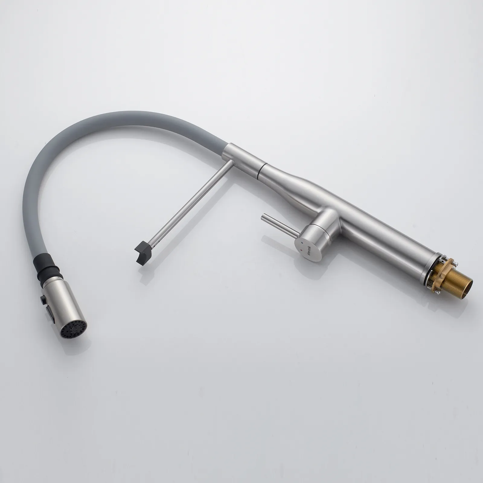 Смеситель для кухни с гибким изливом и режимом "душ" Shevanik S123L-9, сатин