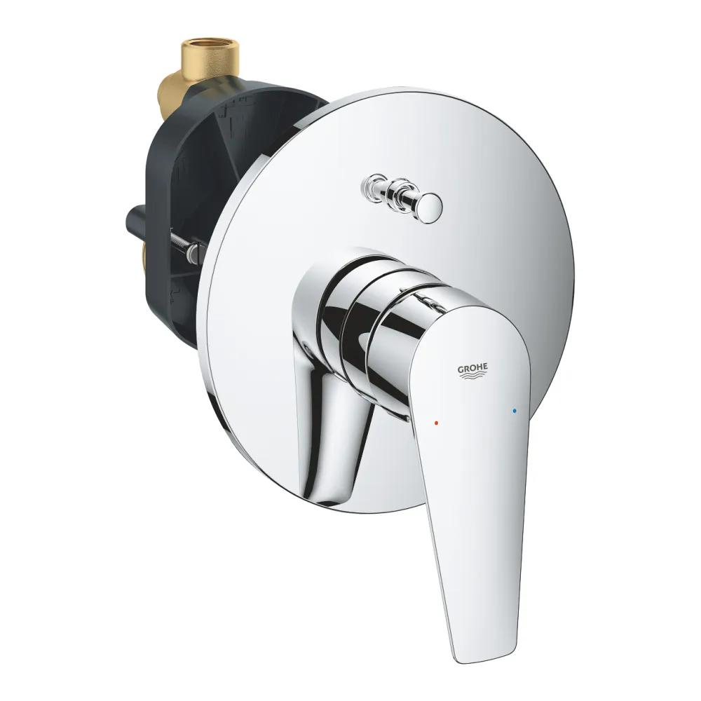 1000190 Набор GROHE Tempesta: верх душ 250 с душ кроншт 380 мм (26668000), смесит BauEdge (29079001), набор с руч душем, излив для ванны 170 мм, хром