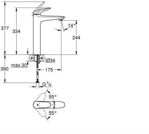 Смеситель для раковины Grohe Eurostyle New 23719003 хром