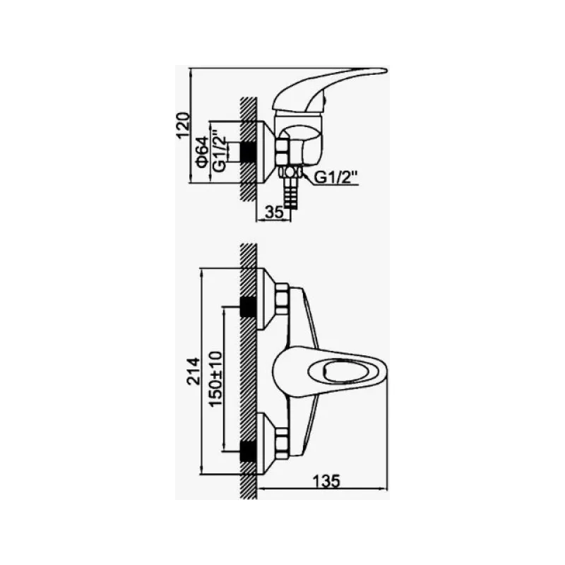 Смеситель для душа D-Lin D160351, хром