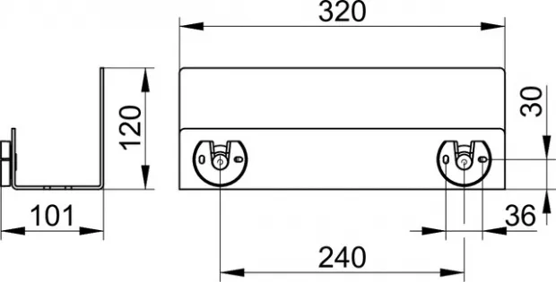 24952370000 UNIVERSALARTIKEL Полочка для душа 320x120x90 mm, темно-серый (RAL 7021)