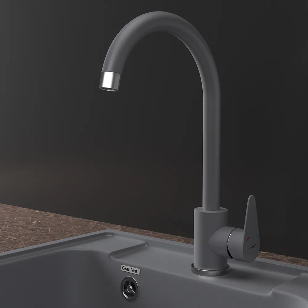 Смеситель для кухни GranFestGF-Z-5412, темно-серый
