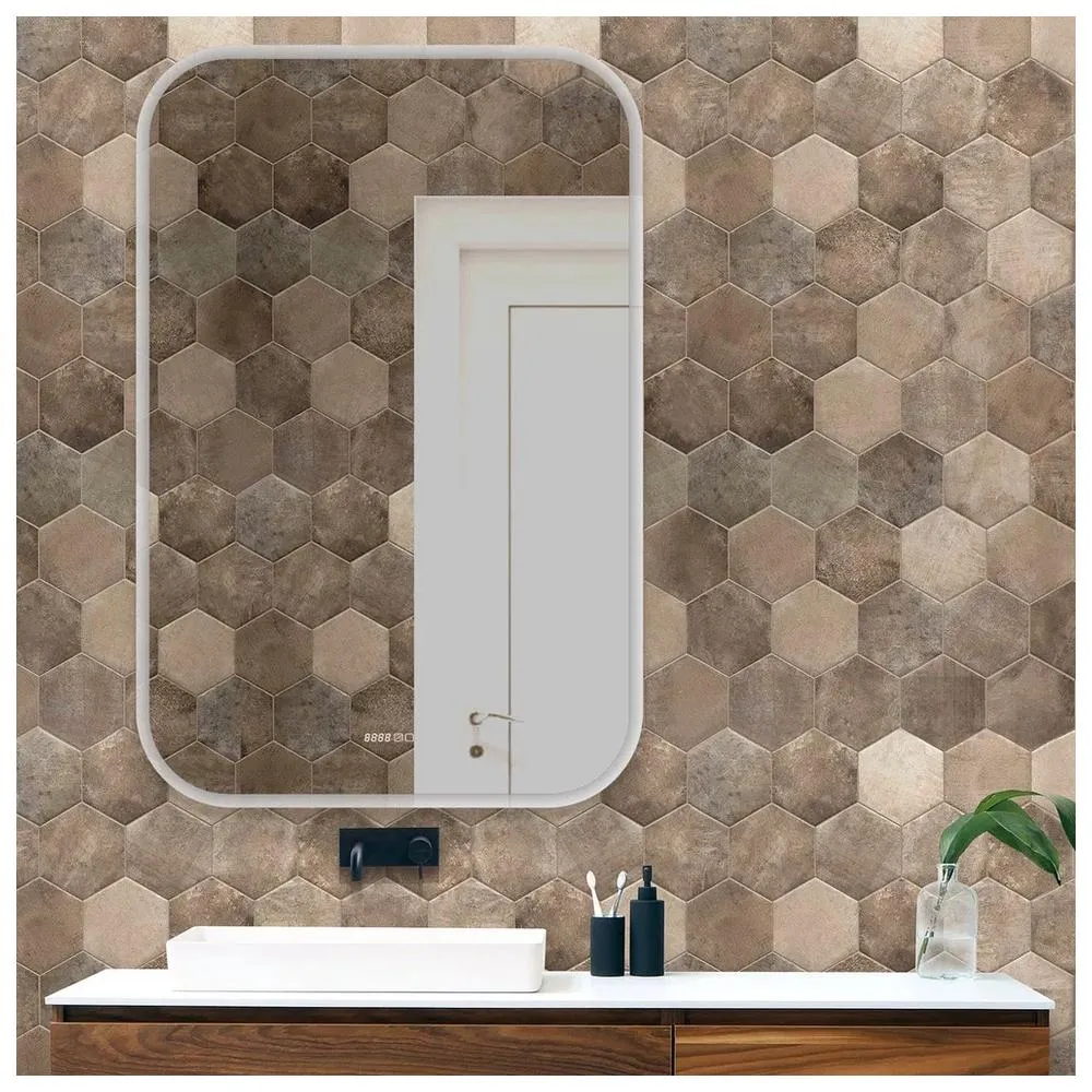 Зеркало Silver Mirrors Стив 800х1000 - 3 вертикальный (двойной подогрев, часы, сенсорный выключатель)