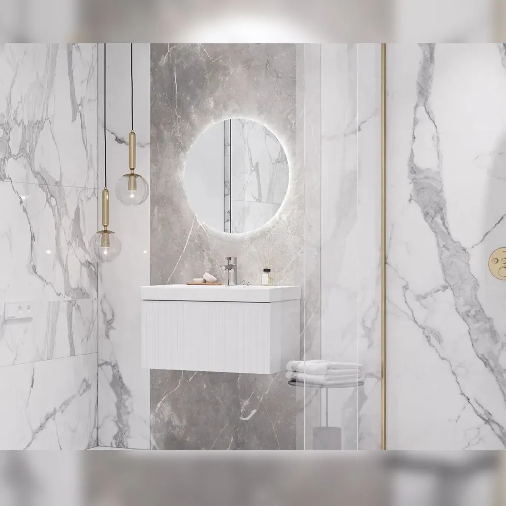 Тумба с раковиной подвесная Velvex Compo tp.COM.9696.70.1Y белый глянец, 70 см