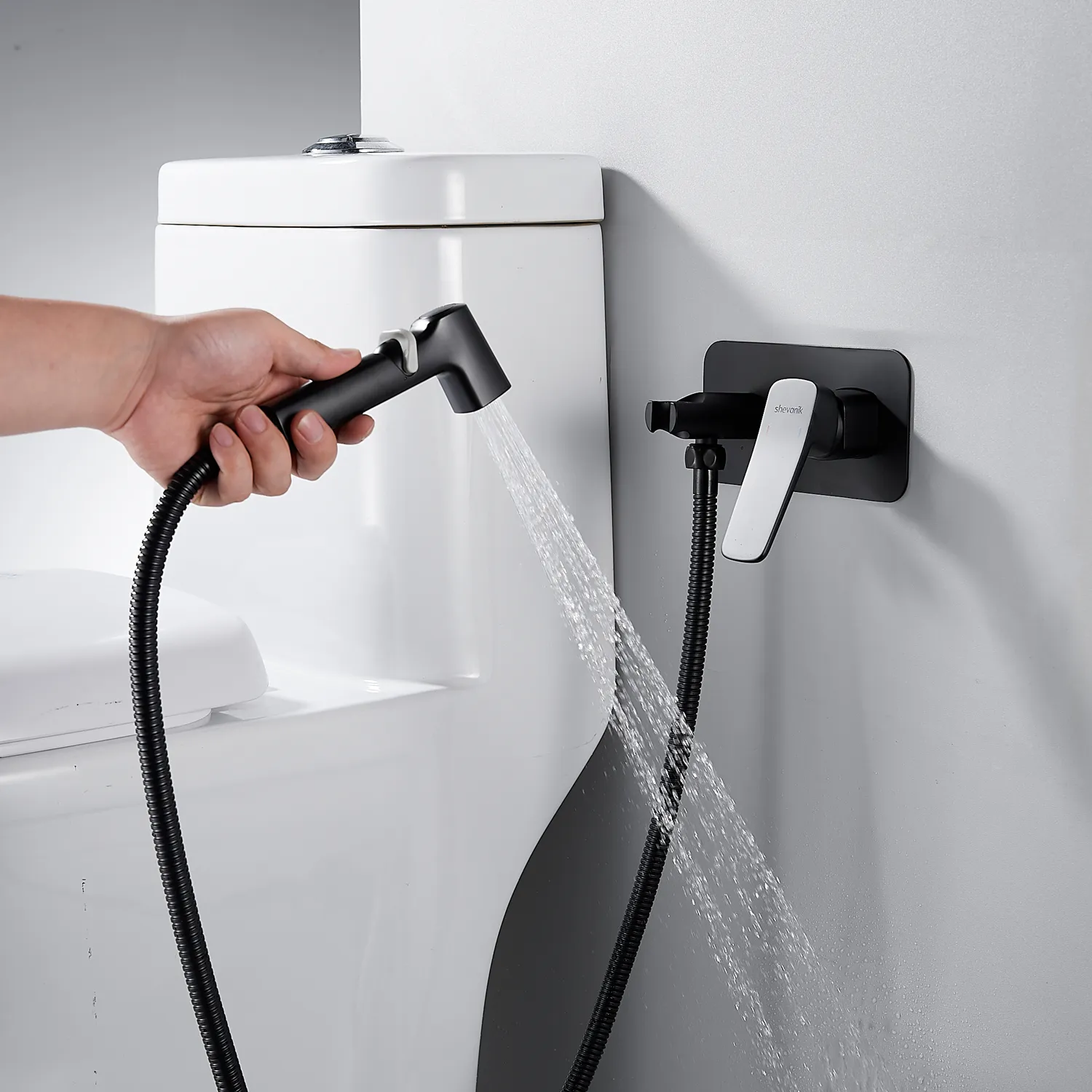 Гигиенический душ со смесителем Shevanik S9905H, черный