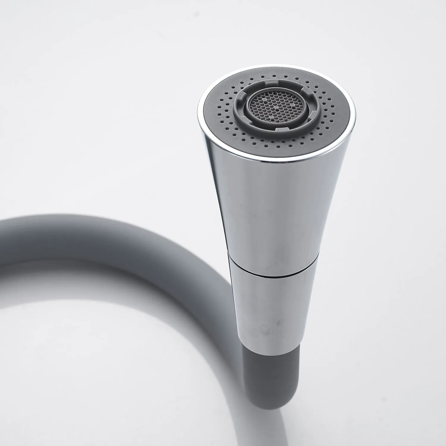 Смеситель для кухни с гибким изливом Shevanik S543-9, хром/серый