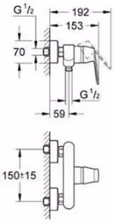 Смеситель для душа GROHE Eurosmart Cosmopolitan с подключением шланга, хром (арт. 32837000)