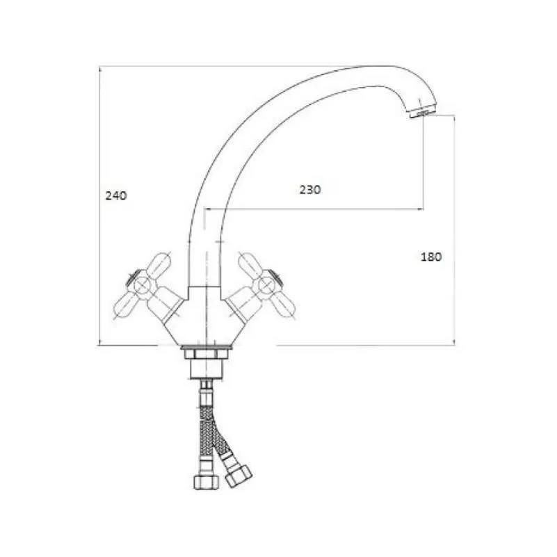 Смеситель для кухни D-Lin D153806, хром