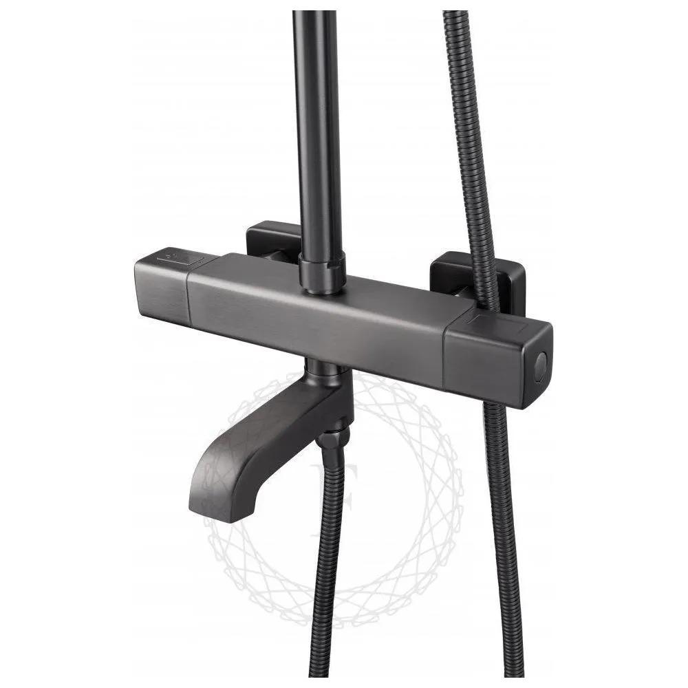 Душевая система с термостатом FILARETE FL2050BG, графит