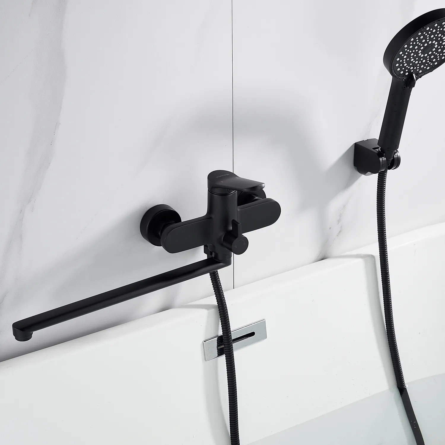 Смеситель для ванны Shevanik S4322H, черный