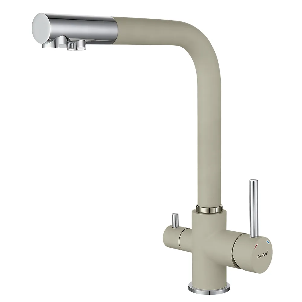 Смеситель для кухни с подключением фильтра GranFest 3611, топаз