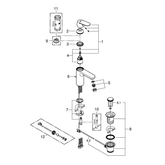 Смеситель для раковины GROHE Eurosmart Cosmopolitan стандартный, хром (арт. 23325000)