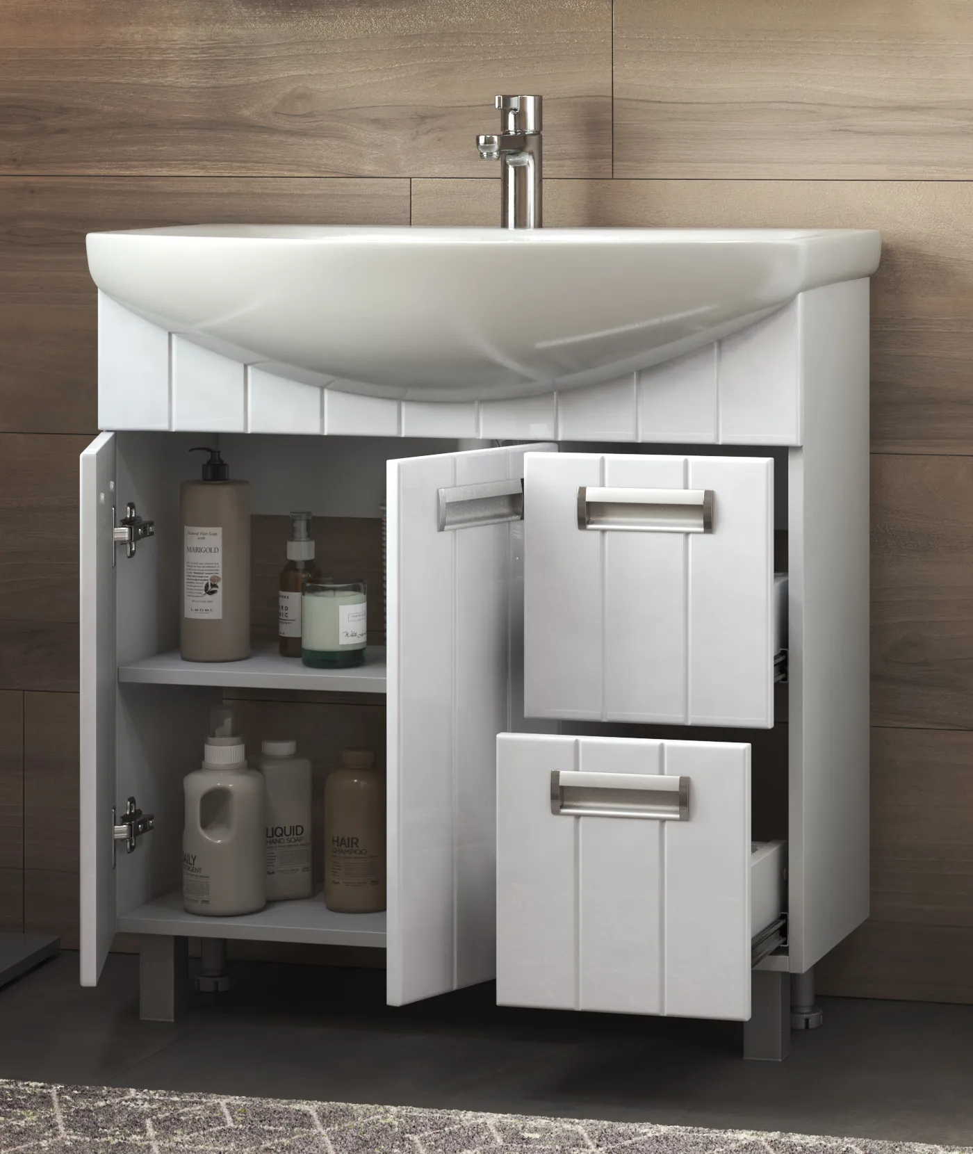 Тумба с раковиной напольная VIGO Diana tn.DIA.BAL.80.2D.2Y, 80 см