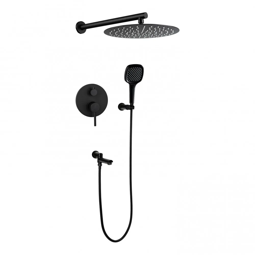 Душевая система встраиваемая FILARETE Roun FL1026BL, черный
