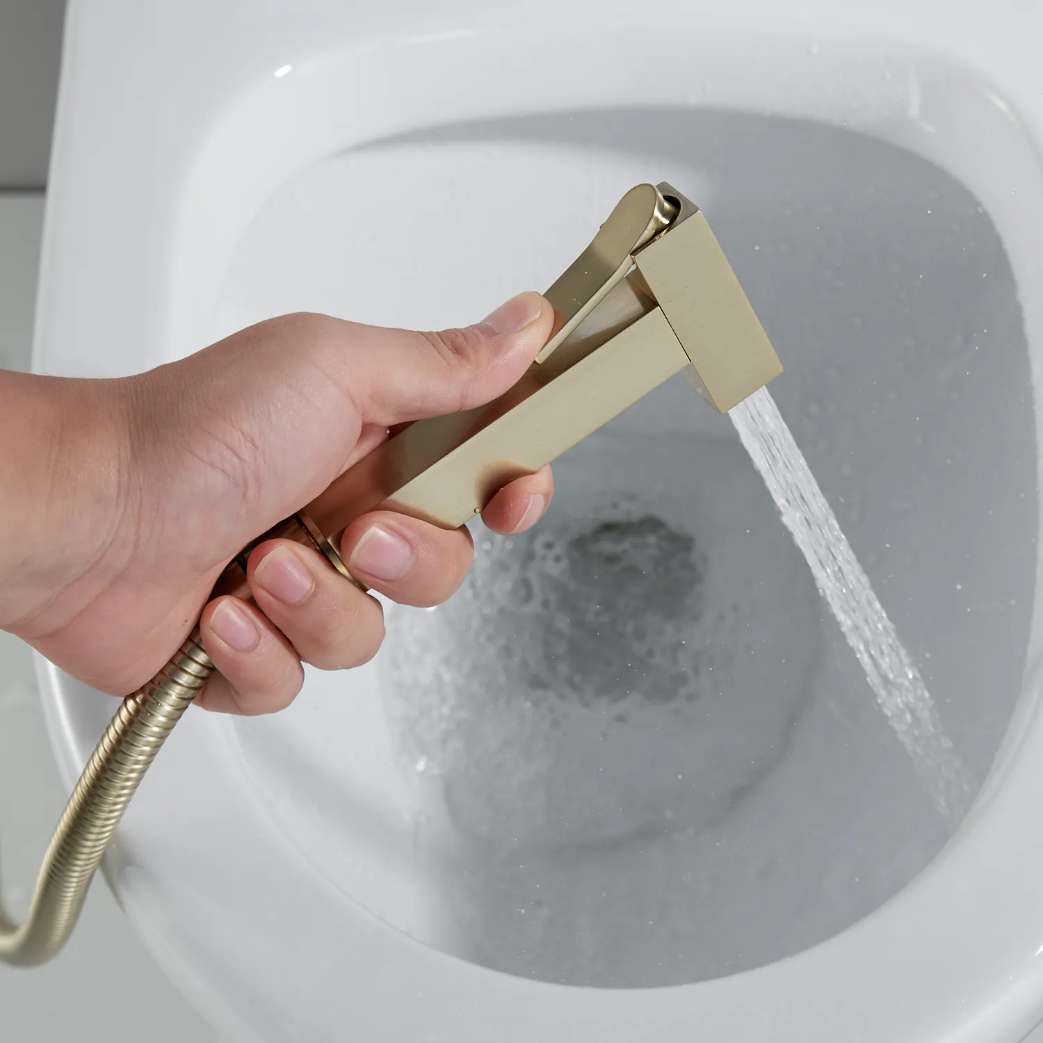 Гигиенический душ с термостатом Rose R965G, золотой сатин