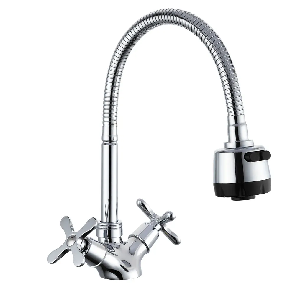 Смеситель для кухни с гибким изливом и режимом душ FRUD R43601, хром