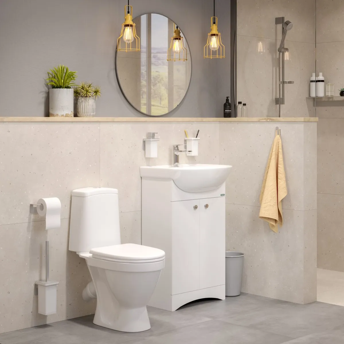 Sanita АТТИКА-50 Тумба (2 створки), бел. (комплектуется с умыв Аттика 50)