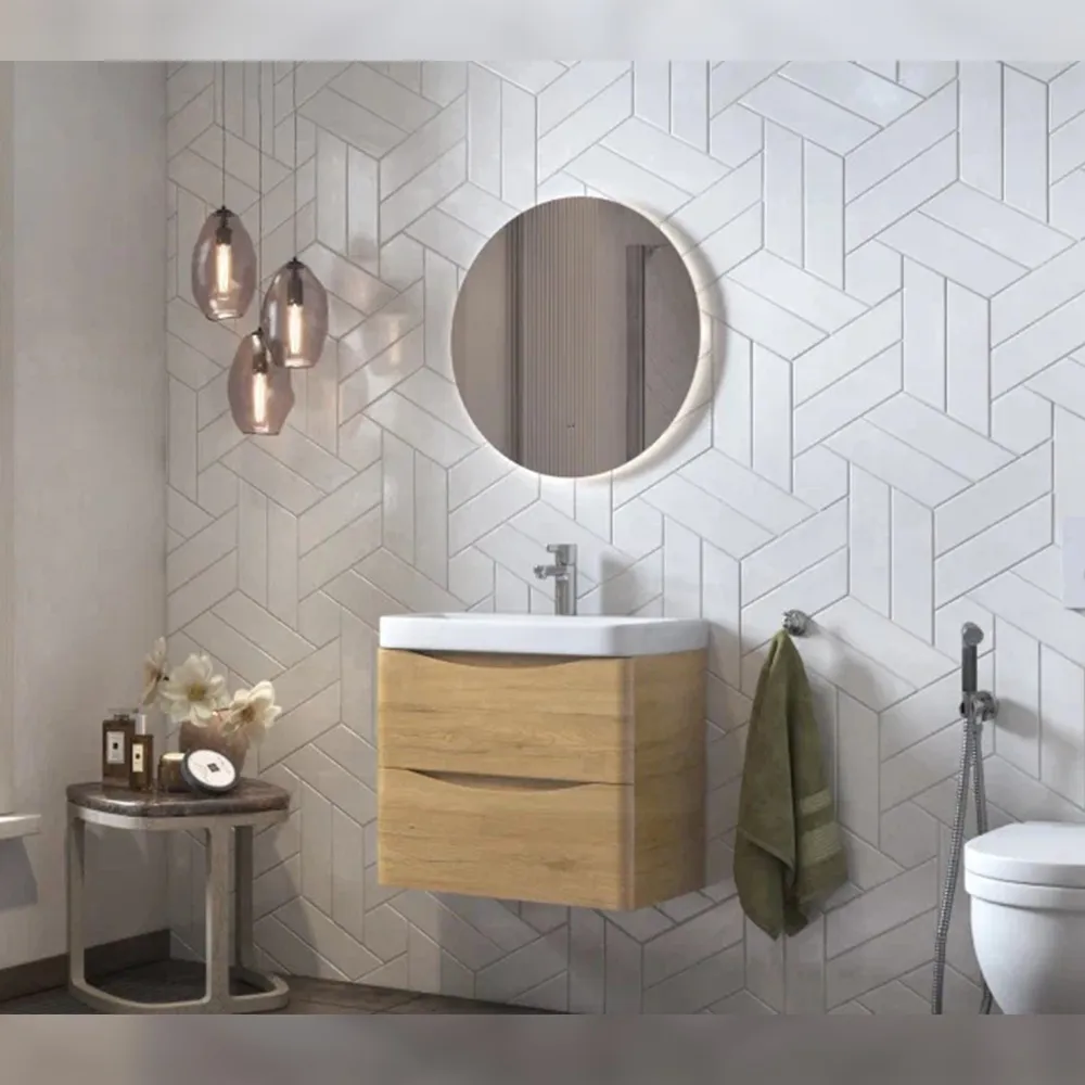 Тумба с раковиной подвесная Velvex Clay tp.CLA.9595.60.2Y дуб верона, 60 см