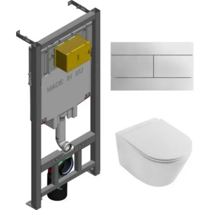 E21751RU-00 Унитаз c инсталляцией Jacob Delafon Rodin+, сиденье тонкое микролифт, клавиша хром (E29025+E4316+EDY102+E23280)