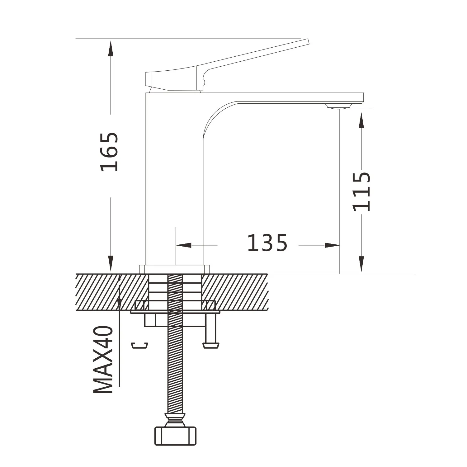 Смеситель для раковины Shevanik S6101G, золотой сатин
