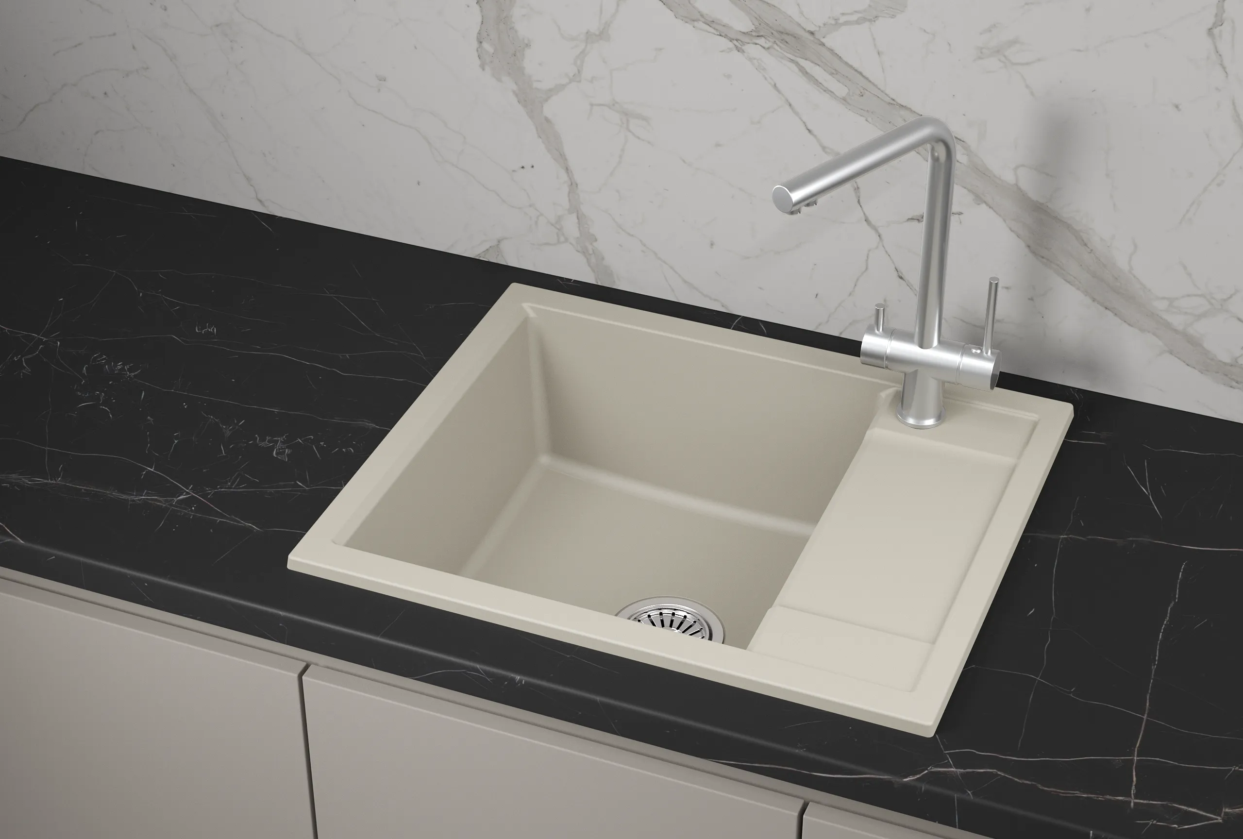 Мойка для кухни Granula 6002 креман, 60х50 см, прямоугольная (6002, КРЕМАН)