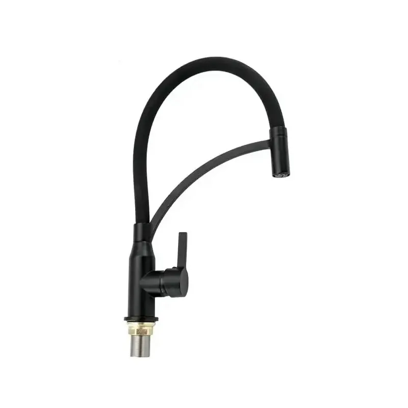 Смеситель для кухни с гибким изливом Shevanik S643H-3, черный