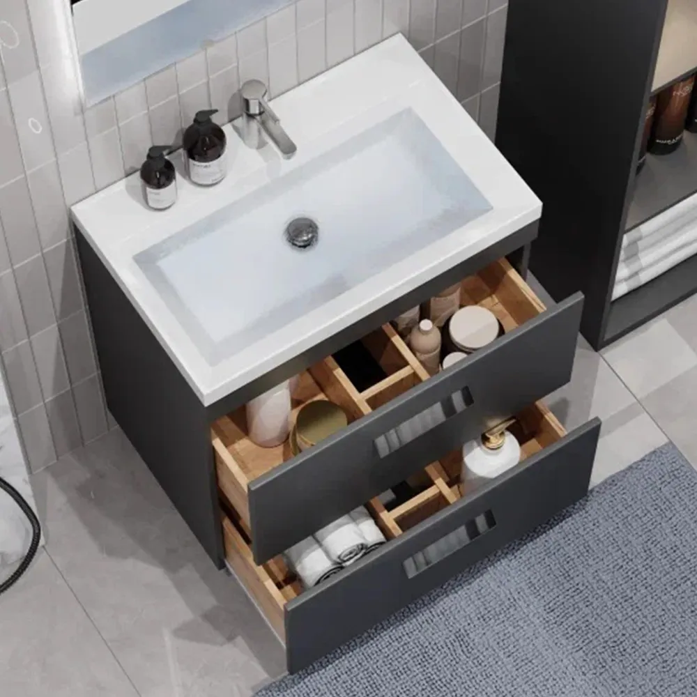 Тумба с раковиной напольная Velvex Orlando tn.ORL.CLA.70.2Y графит, 70 см