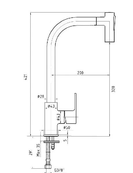 Смеситель для кухни E.C.A NITA (102118127EX)