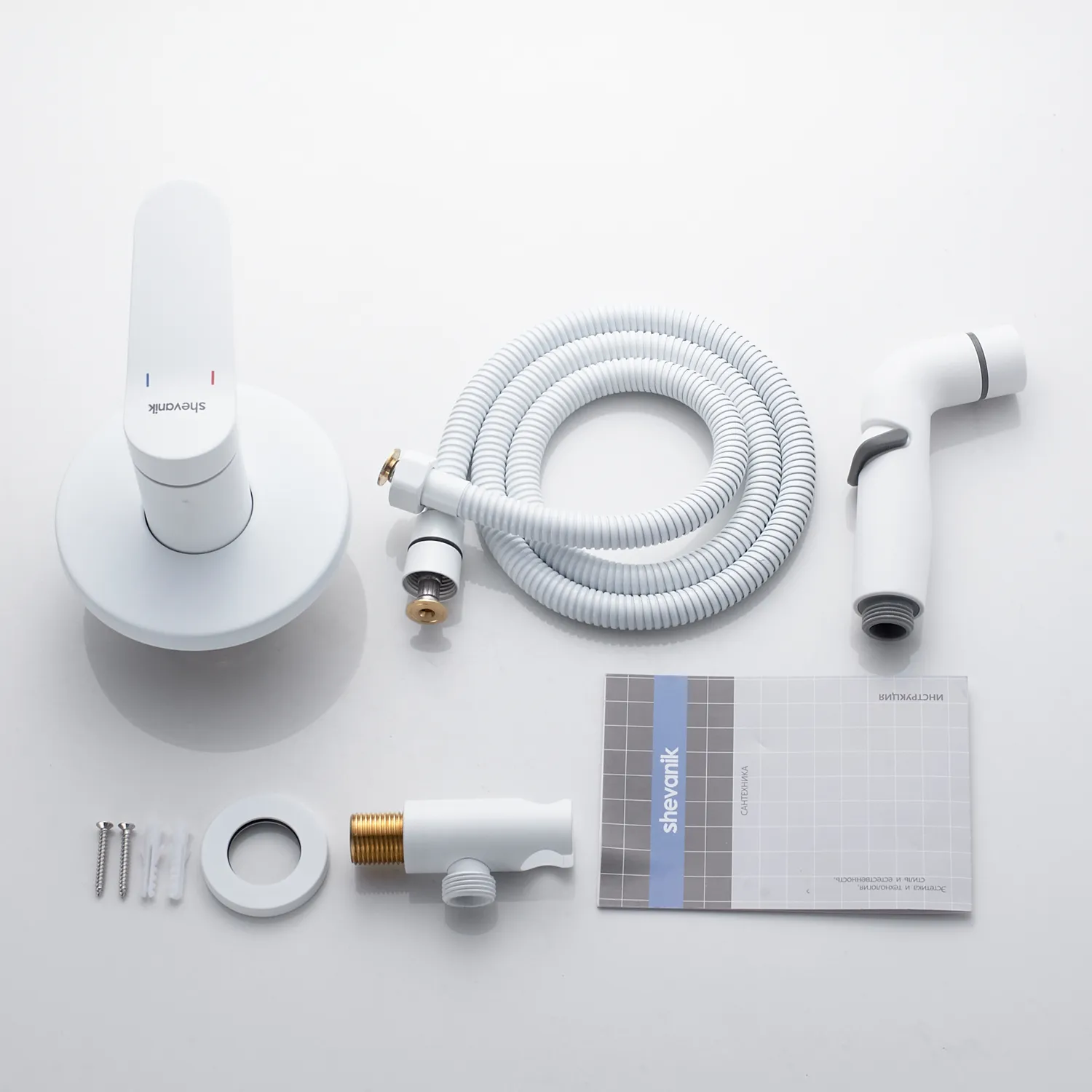 Гигиенический душ со смесителем Shevanik S4305C, белый