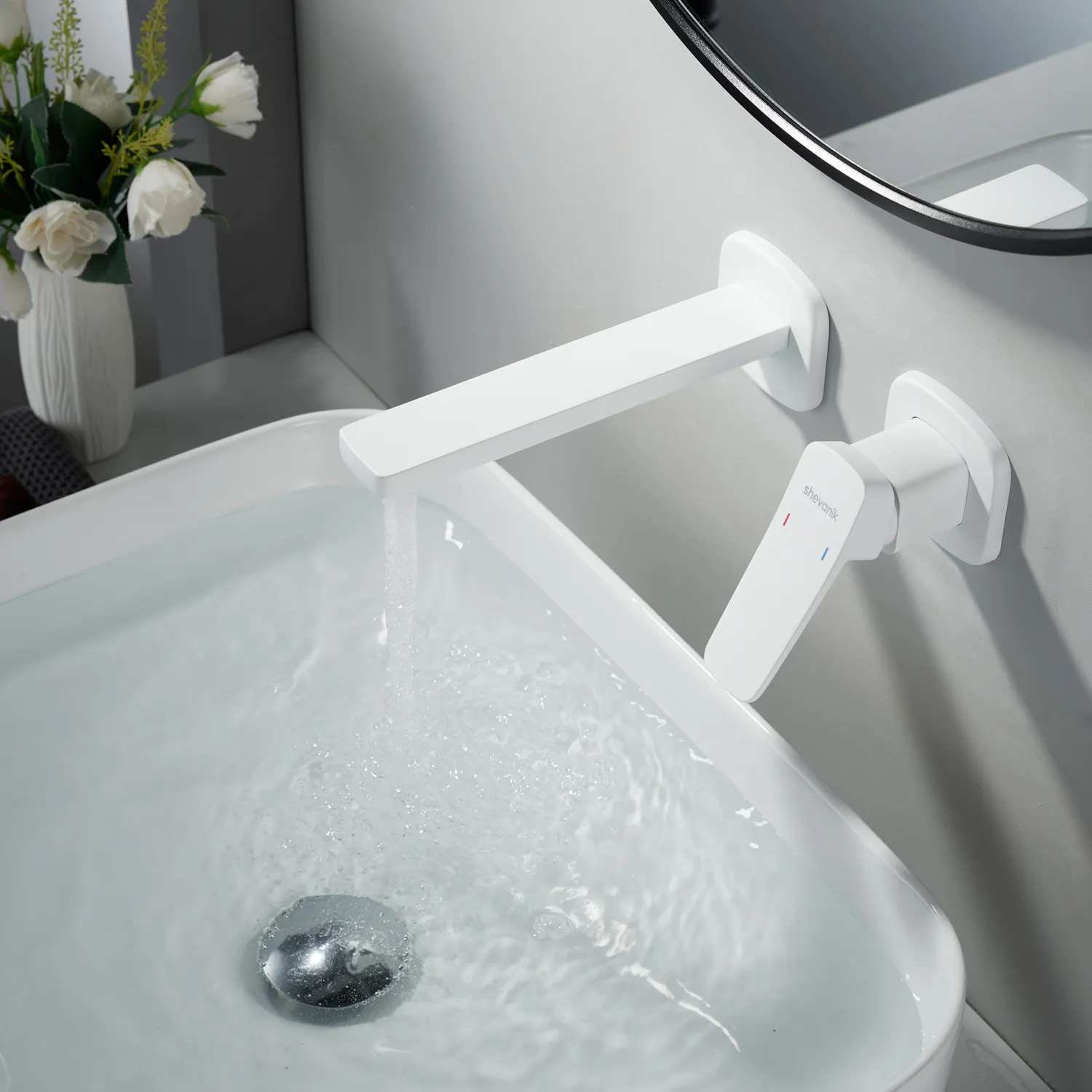 Смеситель для раковины встраиваемый Shevanik S9941C, белый