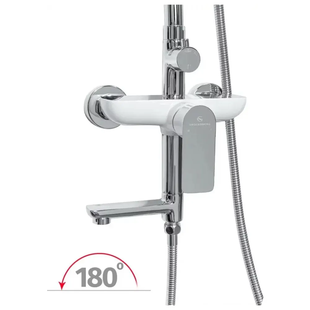 Душевая система Grocenberg GB7009WC, белый/хром