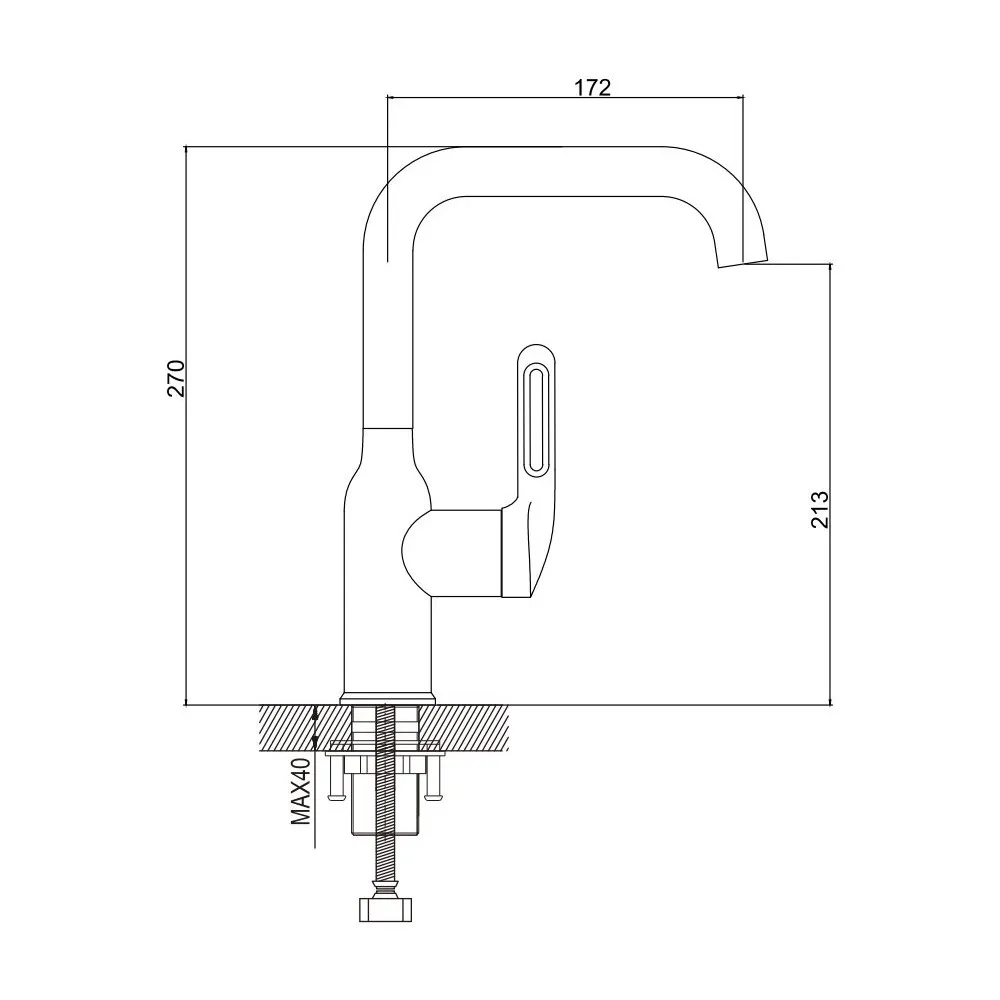 Смеситель для раковины Raffine F201T, оружейная сталь