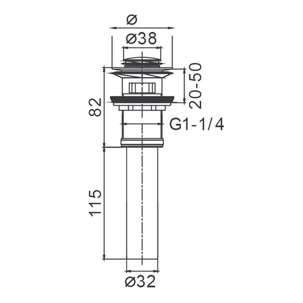 Донный клапан с переливом Frap F66-2, хром