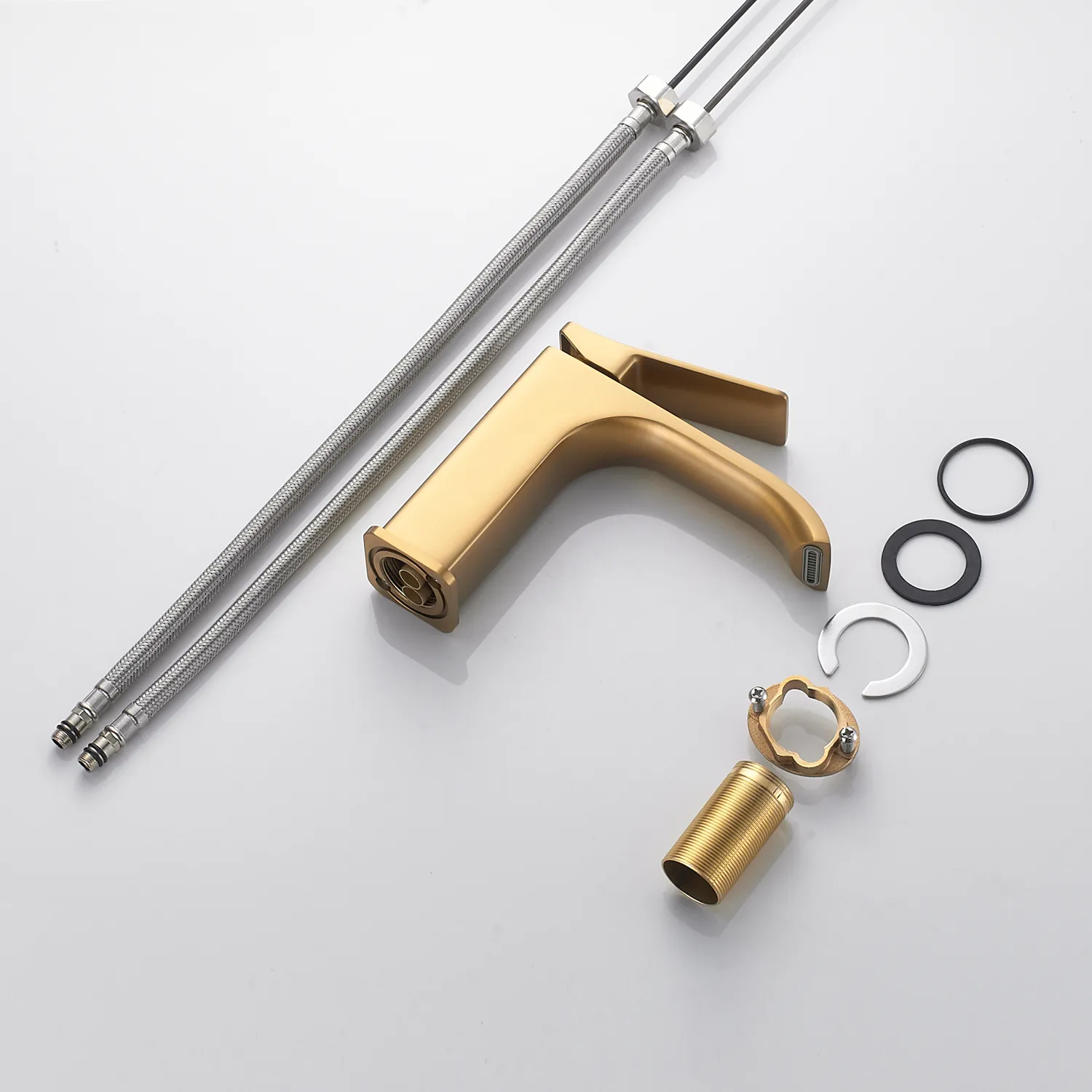 Смеситель для раковины Shevanik S4001G, золотой сатин