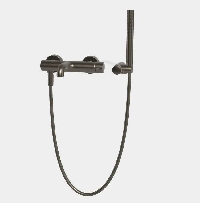 Смеситель для ванны и душа Fima Carlo Frattini Spillo Up, хром черный брашированный (F3034NCS)