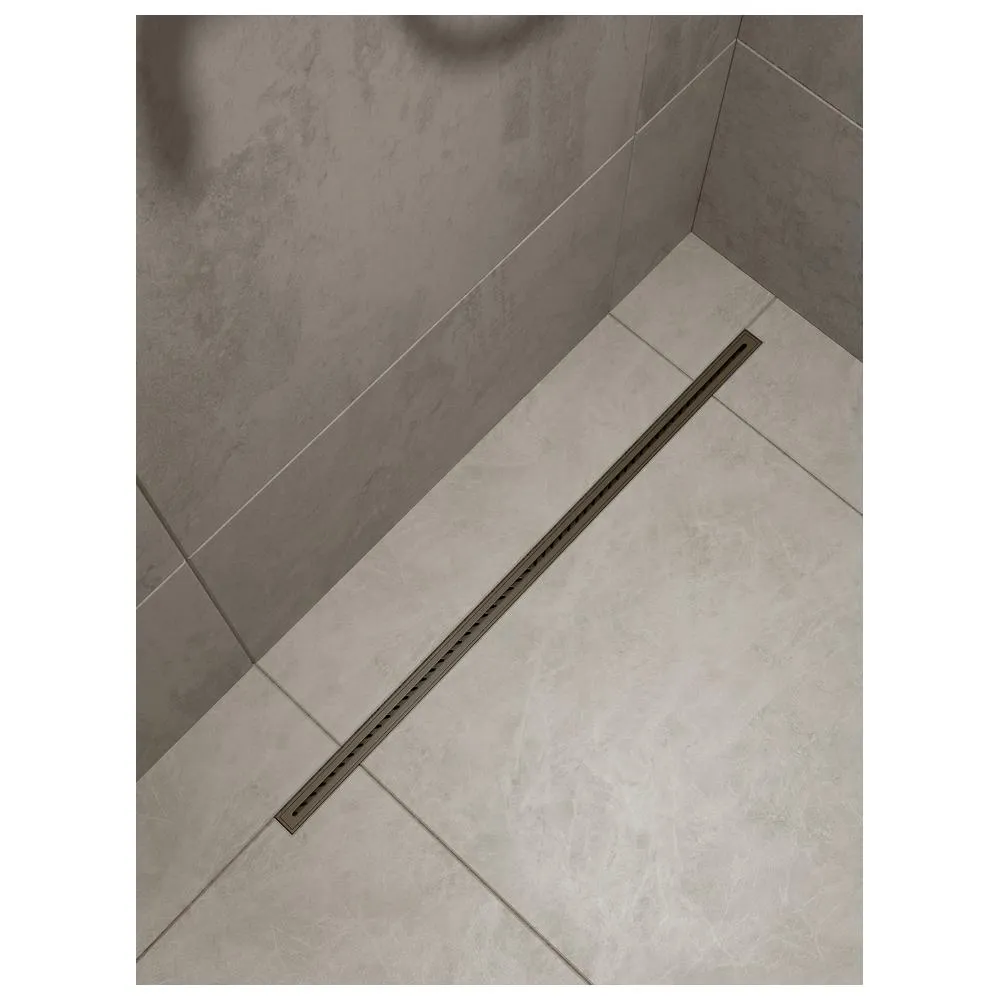 Душевой трап линейный (щелевой) Knotlor SDRS0800GM, вороненая сталь