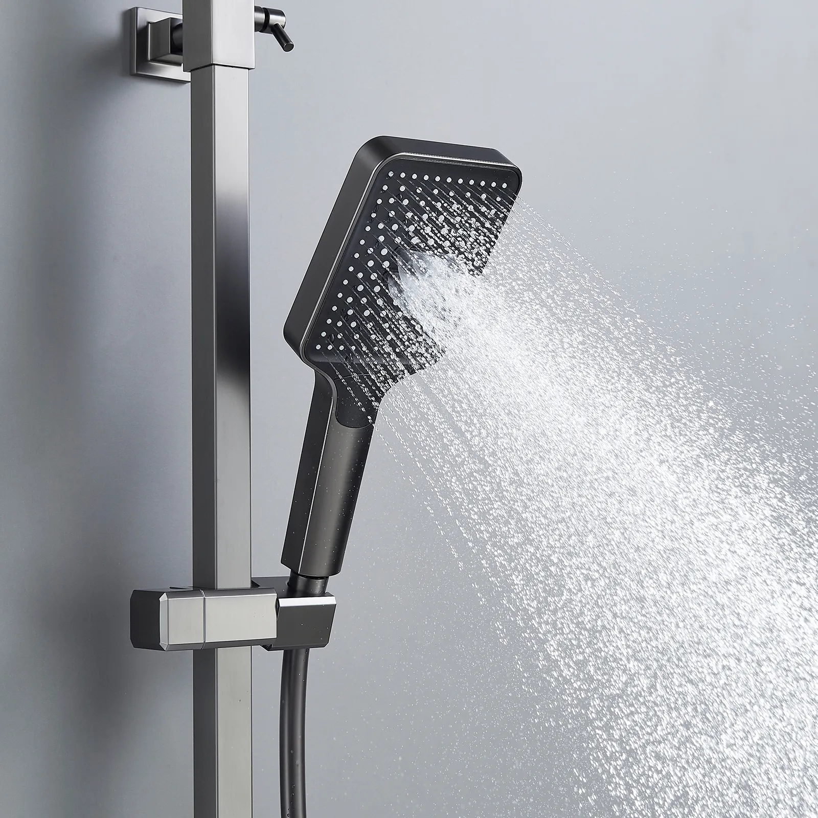 Душевая система Shevanik S4636T, оружейная сталь