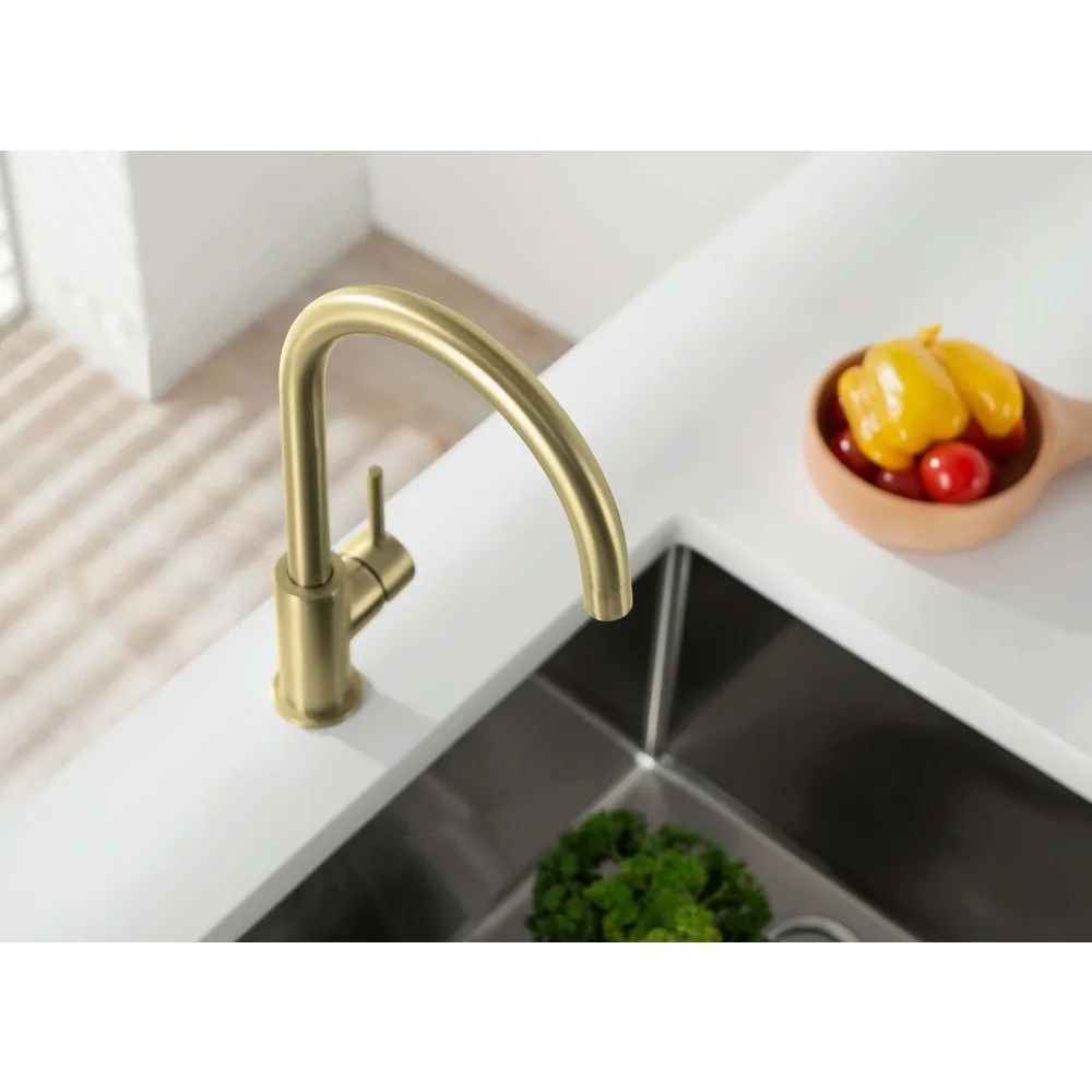 AQ1382BG ЕВРОПА смеситель для кухни, шлиф. золото