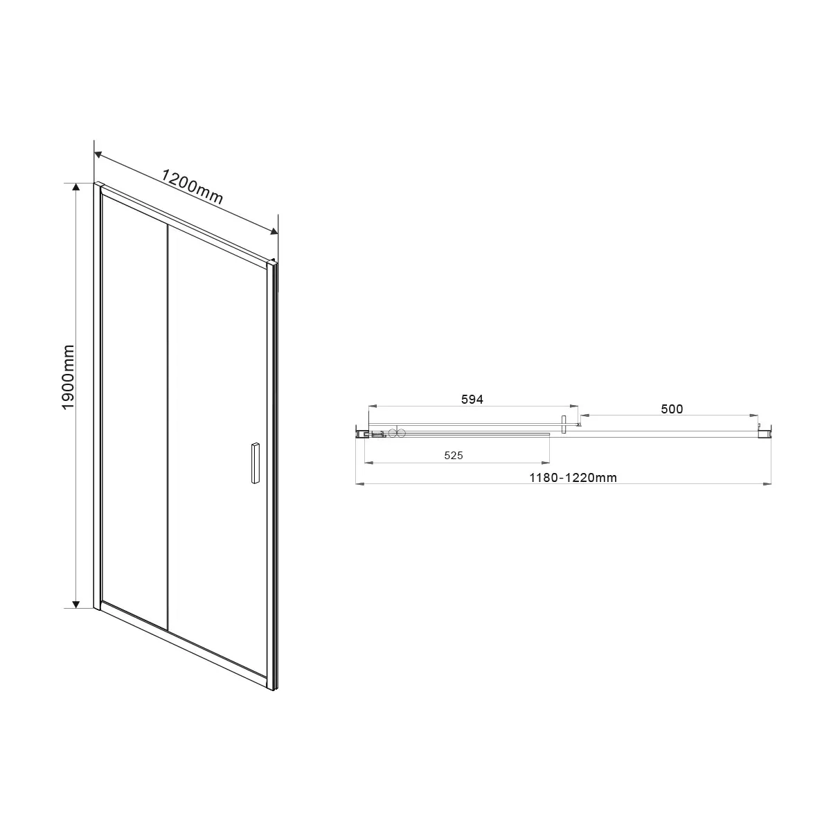 Душевая дверь Vincea Garda (VDS-1G120CL) 1200х1900 мм, хром, стекло прозрачное