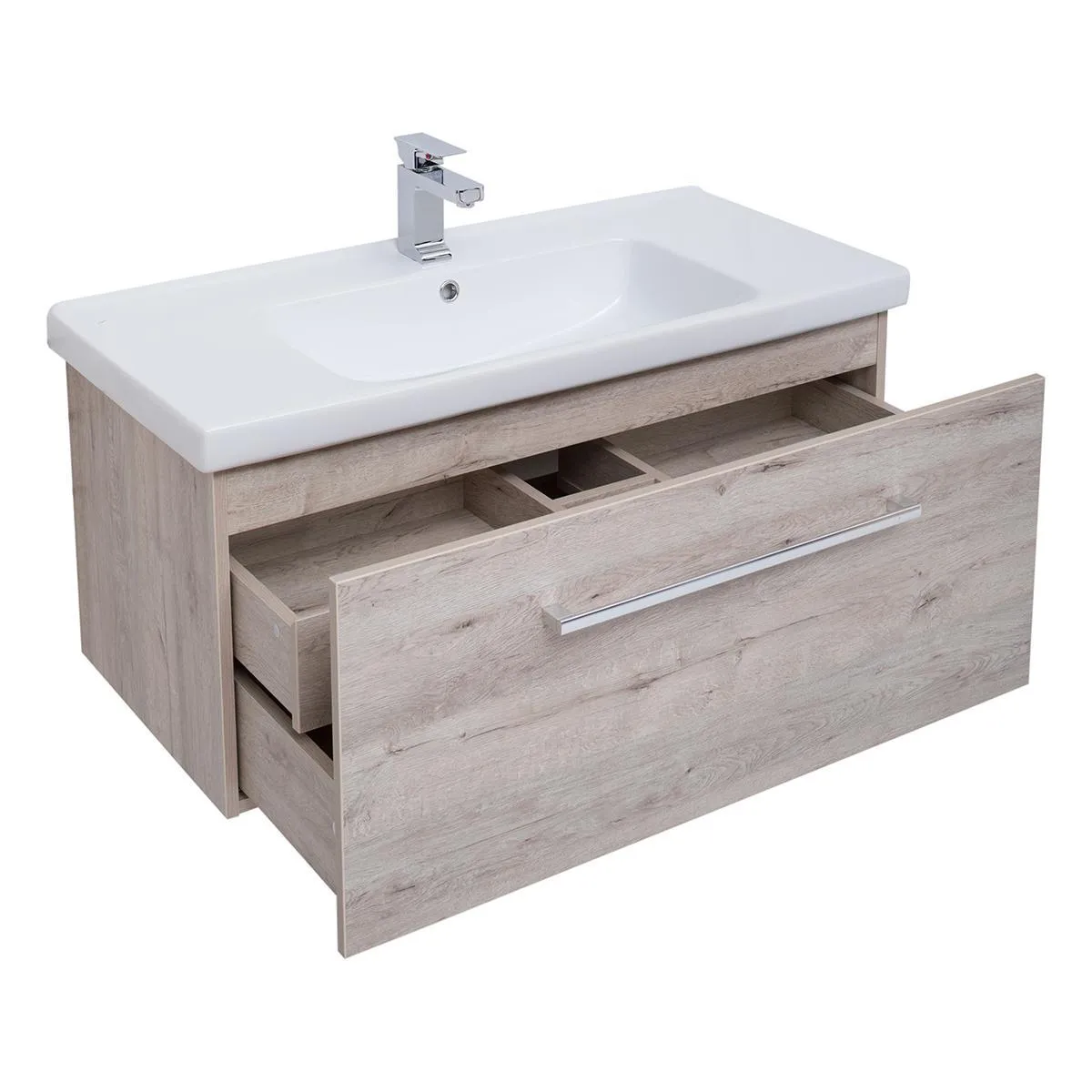 Тумба с раковиной подвесная Dreja Big Inn 100 см, дуб кантри