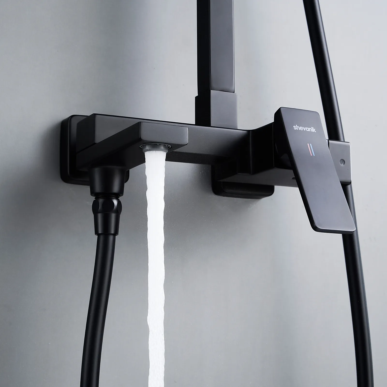 Душевая система Shevanik S4636H, черный