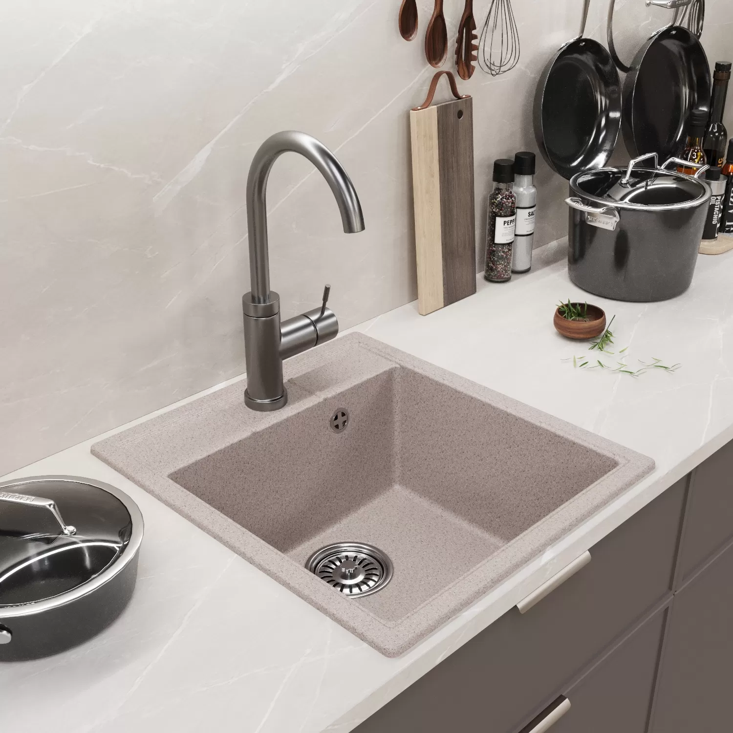 Мойка MIXLINE ML-GM28 песочная (302)  450*500*190мм NEW (552094)