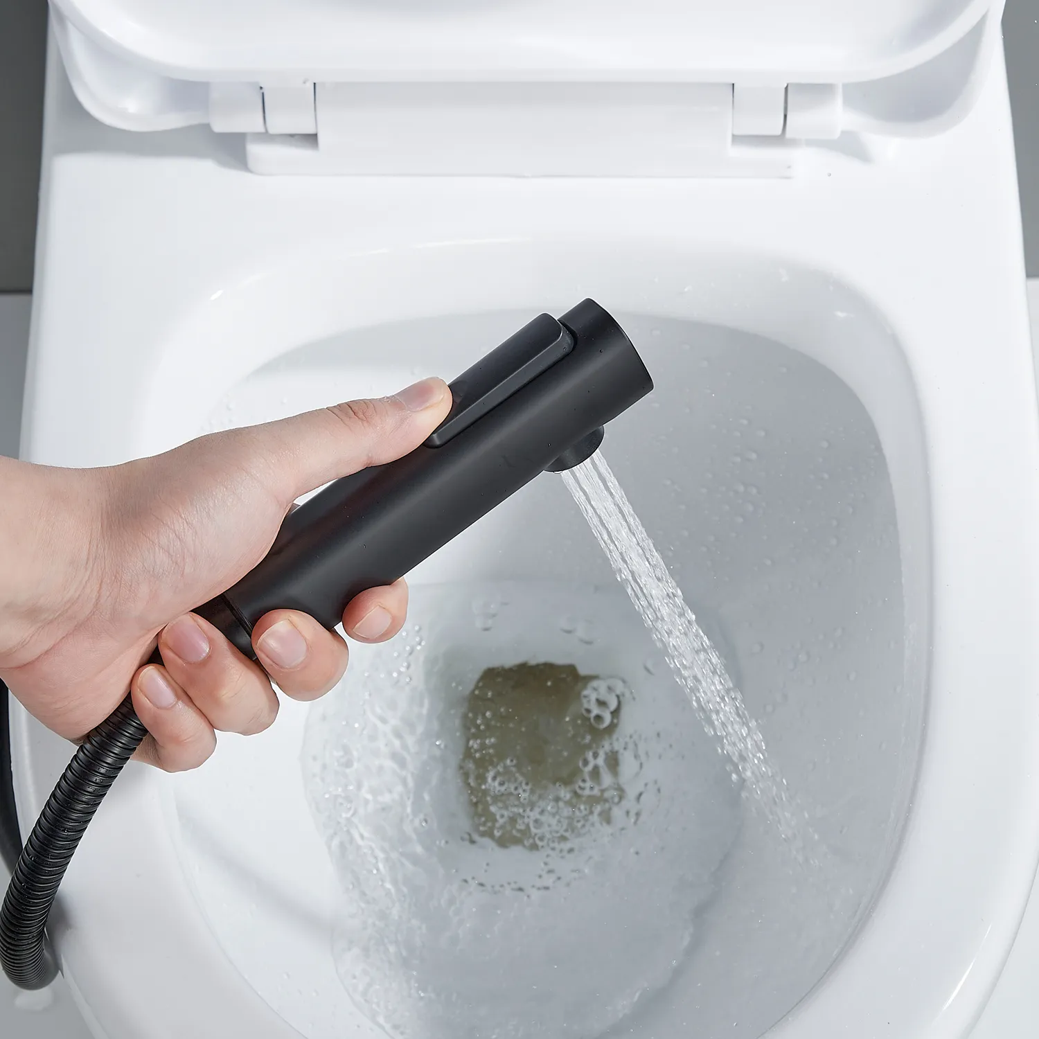 Гигиенический душ со смесителем Shevanik S4305H-1, черный