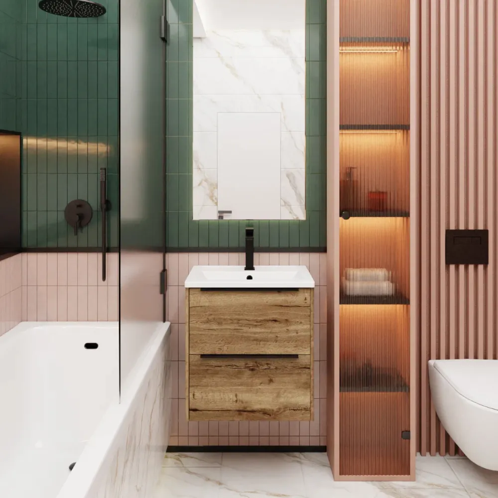 Тумба под раковину подвесная La Fenice Tesoro FNC-01-TES-DGT-60-2, табак