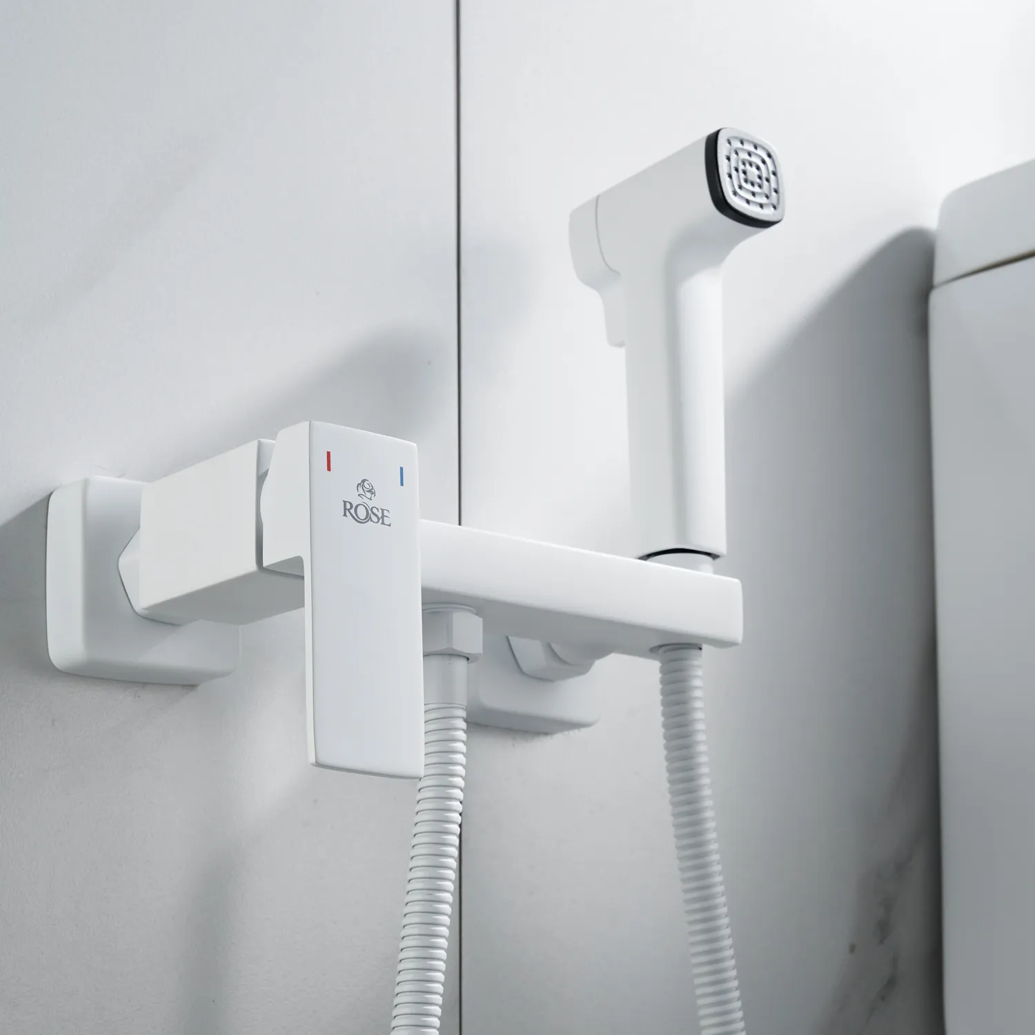 Гигиенический душ со смесителем Rose R2805C-1, белый