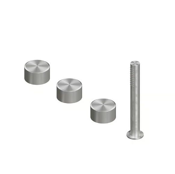 Смеситель для ванны и душа Quadro design Stereo, сталь шлифованная (16 99 AS)