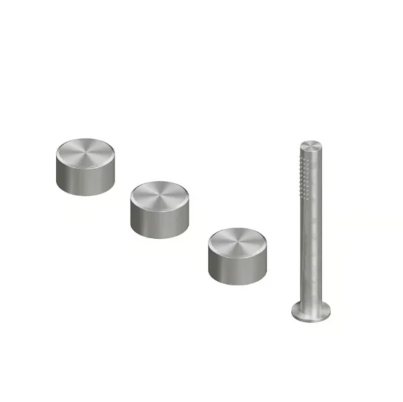 Смеситель для ванны и душа Quadro design Stereo, сталь шлифованная (16 99 AS)