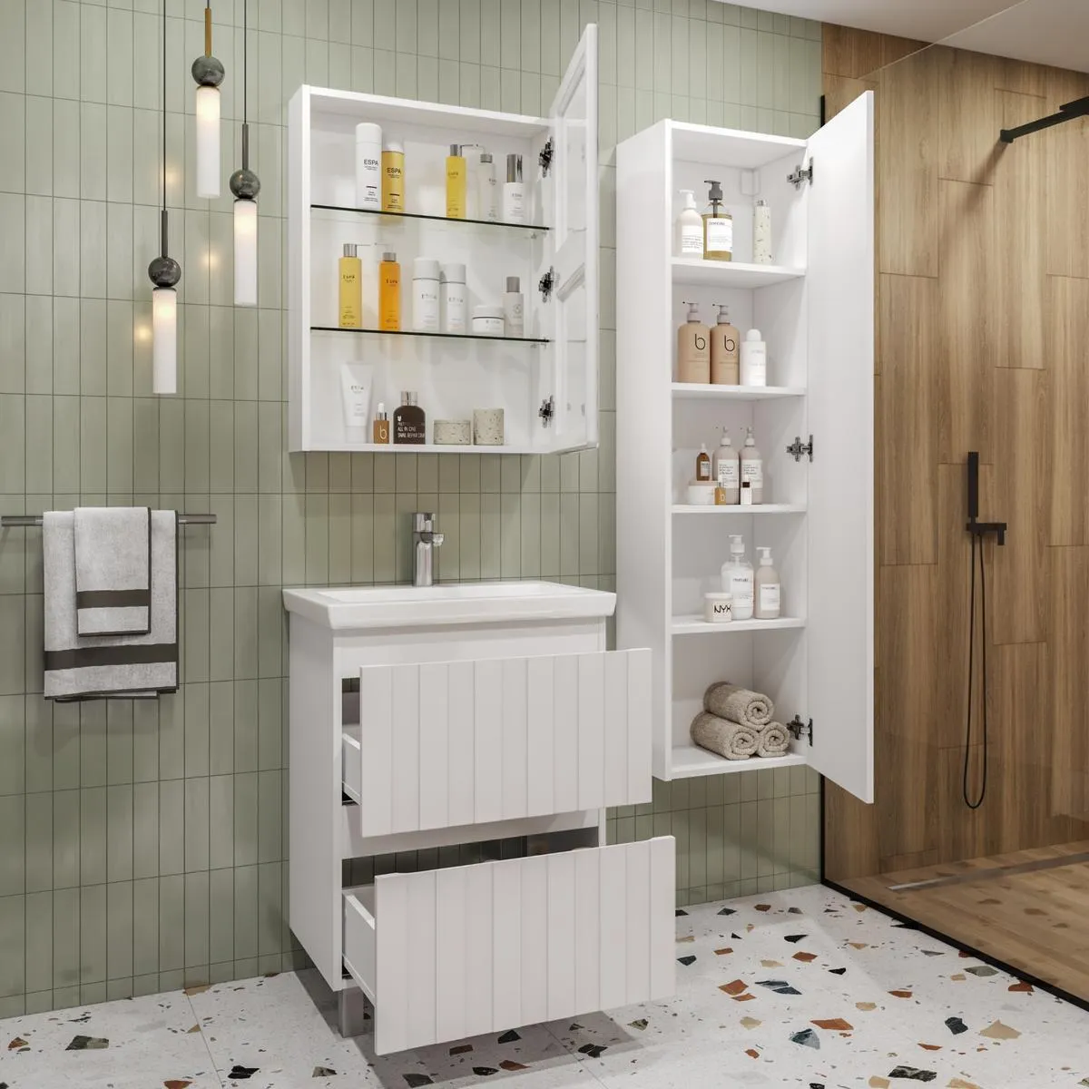 Тумба с раковиной напольная VIGO Finlay tn.FIN.COM.60.2Y, 60 см