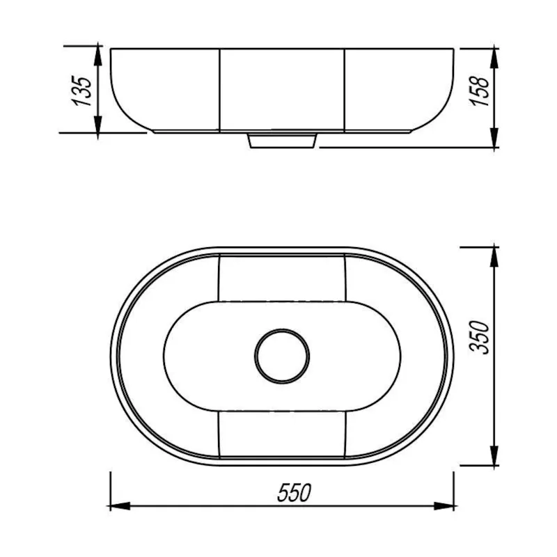 Раковина Florentina Асти 55 см 10.340.00550.302, антрацит